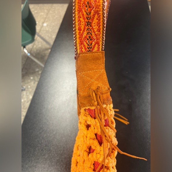 Lucky Brand Y2K Boho Macrame Leather Shoulder Bag - Picture 7 of 12